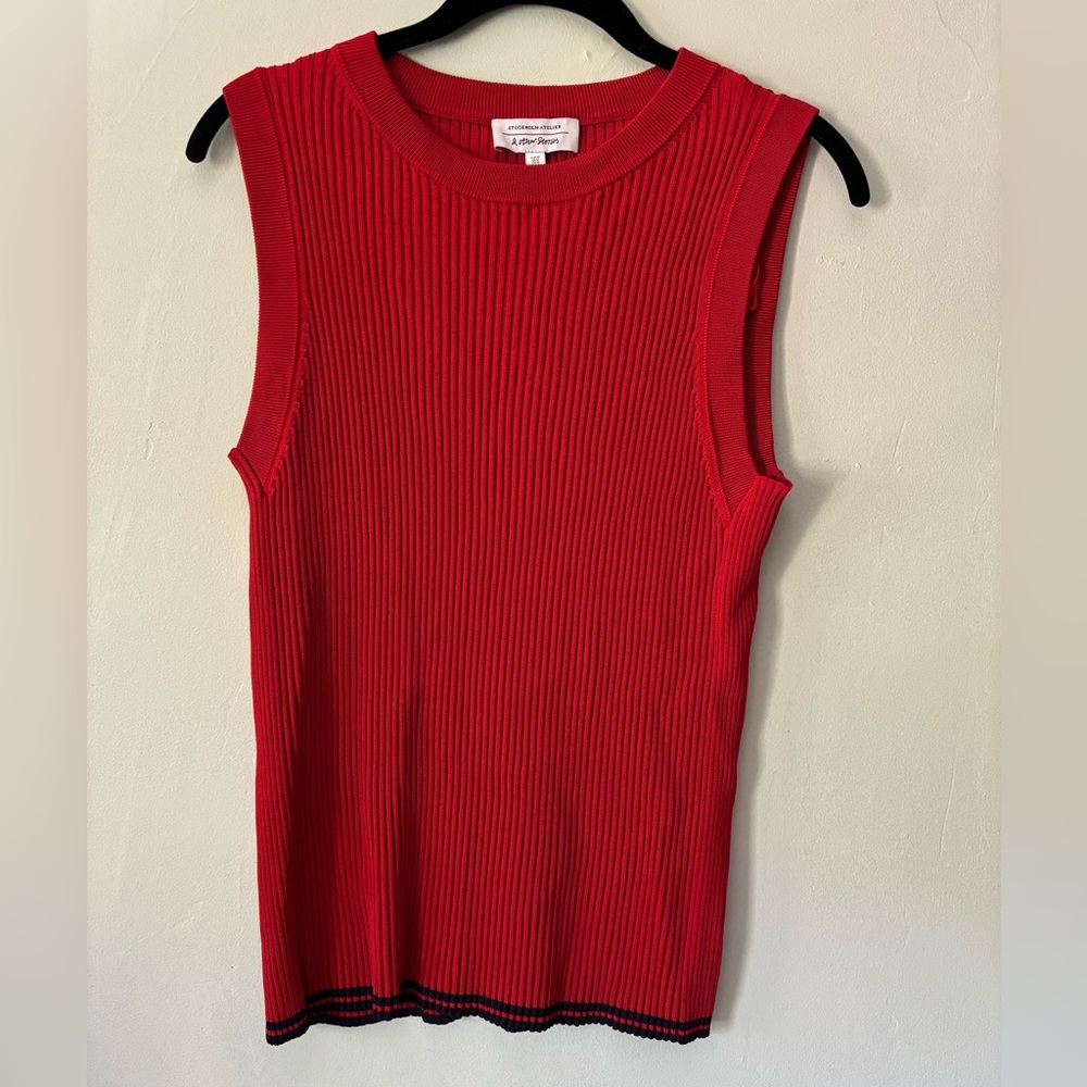& Other Stories red ribbed tank top M